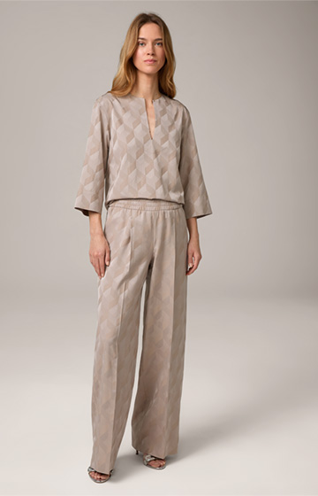 Jacquard Blouse in Taupe
