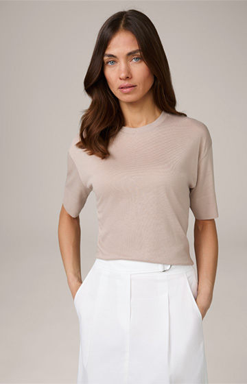 Tencel/Cotton T-Shirt in Taupe