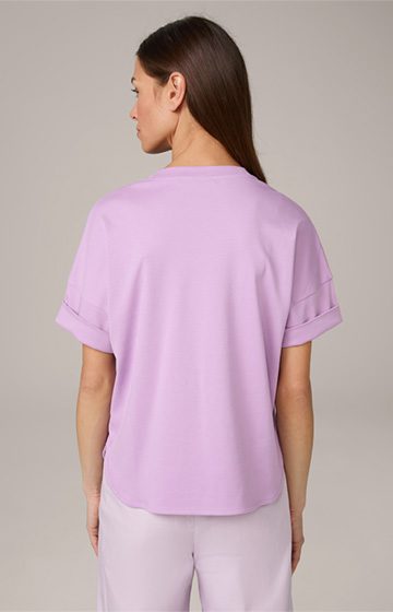 Cotton Interlock Half-Sleeved Shirt in Lilac