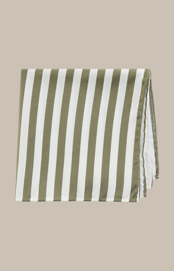 Handkerchief in Olive and White Striped