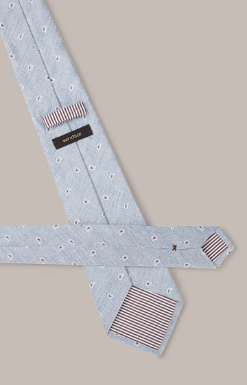 Baumwoll-Krawatte mit Seide in Blau gemustert