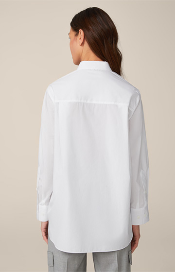 Poplin Cotton Shirt-Blouse in White