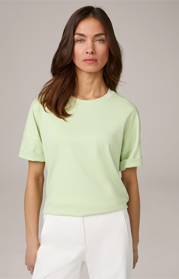 T-shirt en coton interlock à manches courtes, en vert clair
