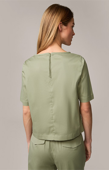Cotton Stretch Blouse in Sage
