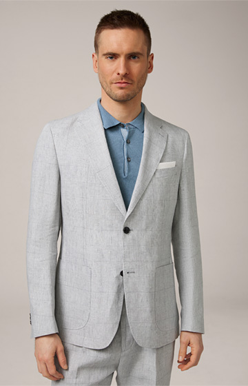 Veste de costume modulaire en lin Giro, en gris à motif