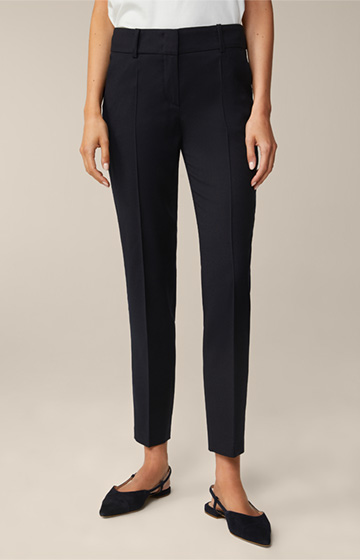 Flannel Suit Trousers in Navy