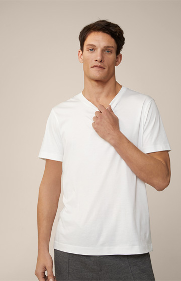 T-shirt en coton Gabriello, en blanc
