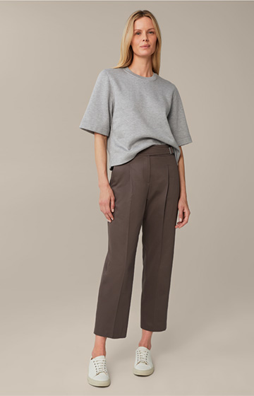 Pantalon Marlene en coton stretch, en gris foncé
