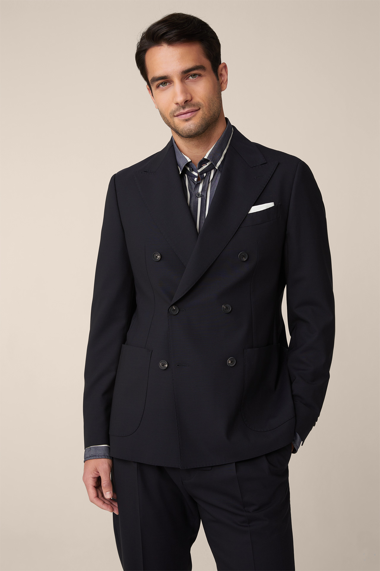 Sation Double-Breasted Modular Jacket in Navy